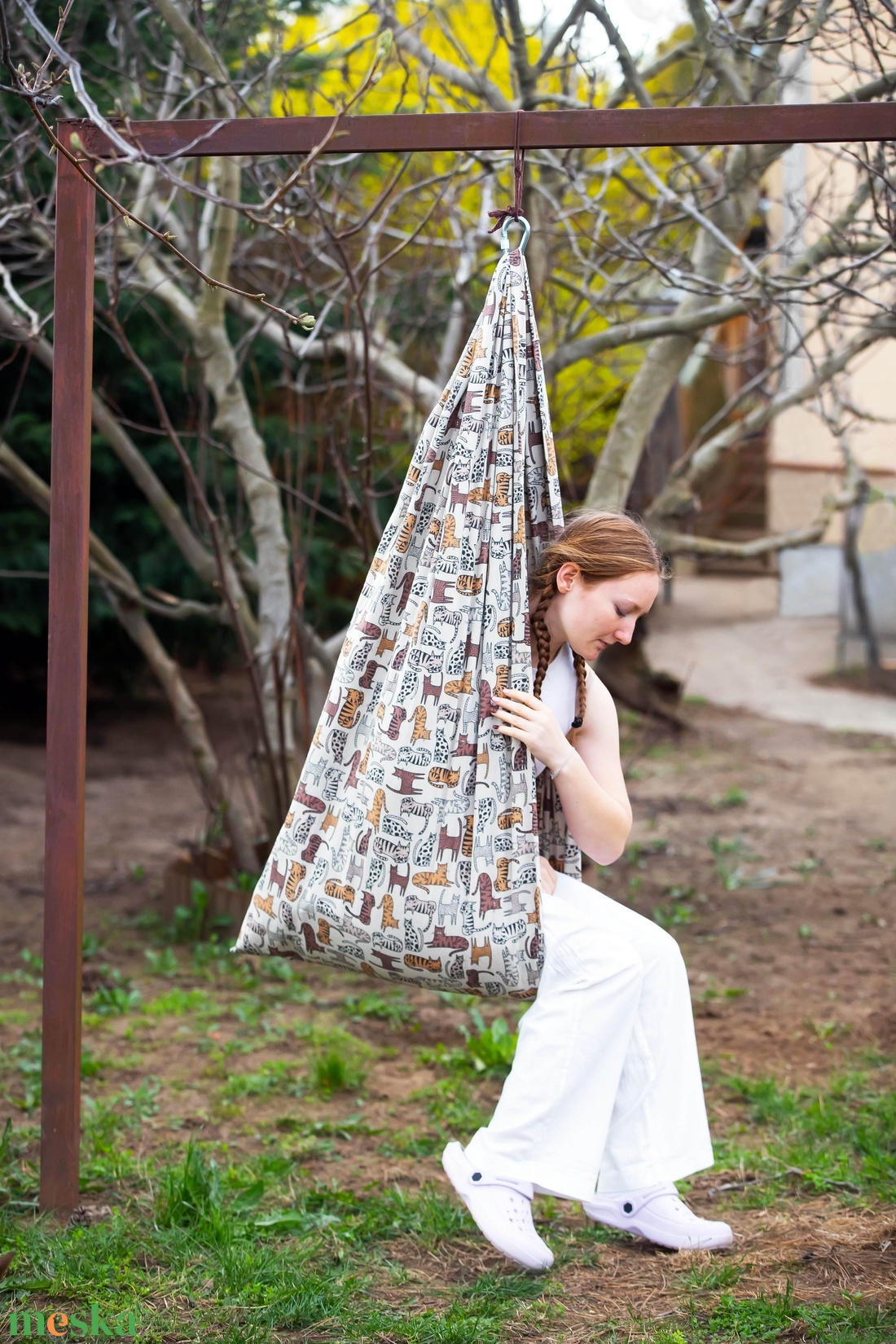 Hintakuckó - barna cicás - játék & sport - hinta & kerti játék - Meska.hu