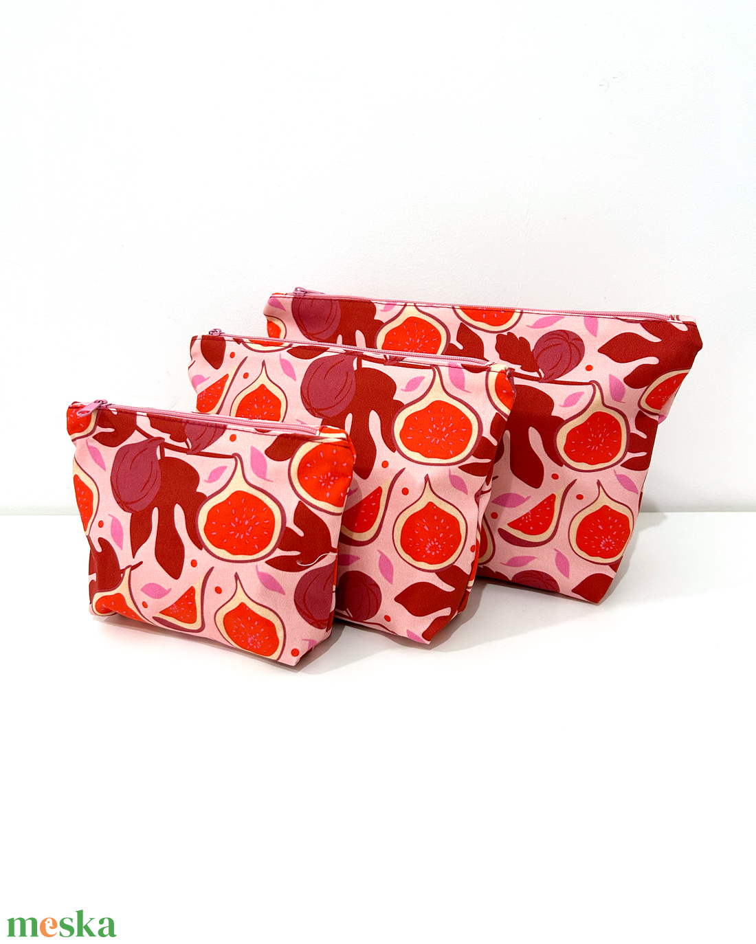 Füge mintás pipere táska szett - táska & tok - neszesszer - Meska.hu