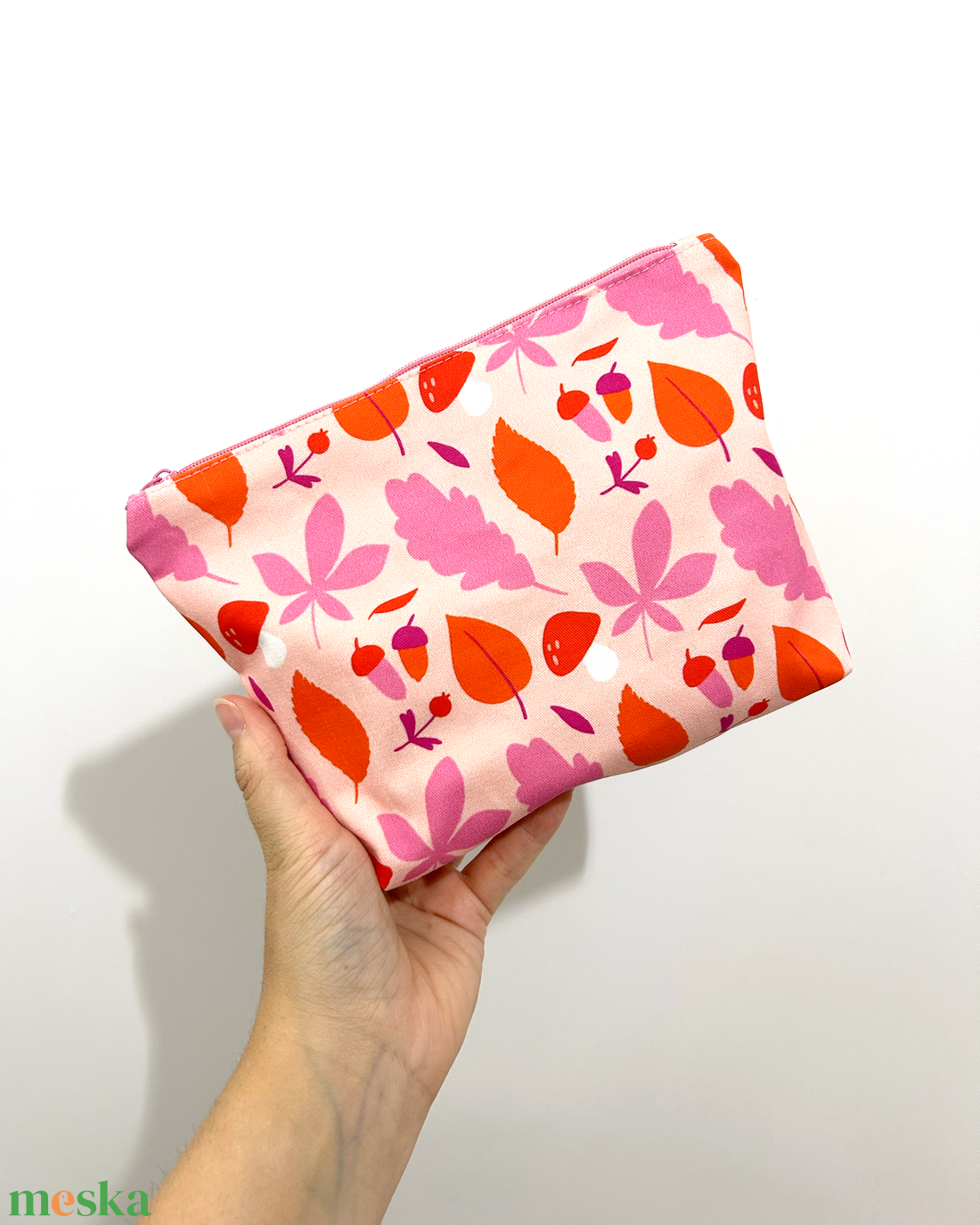 Őszi levél mintás pipere táska szett - táska & tok - neszesszer - Meska.hu