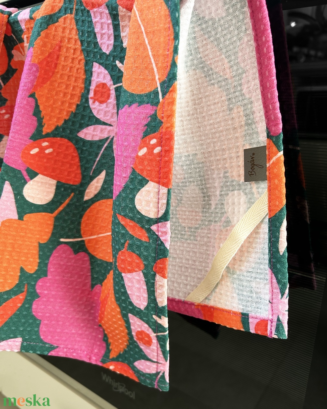 Őszi levél mintás konyhai kéztörlő - otthon & életmód - konyhafelszerelés, tálalás - konyhai textil - konyharuha & törlőkendő - Meska.hu