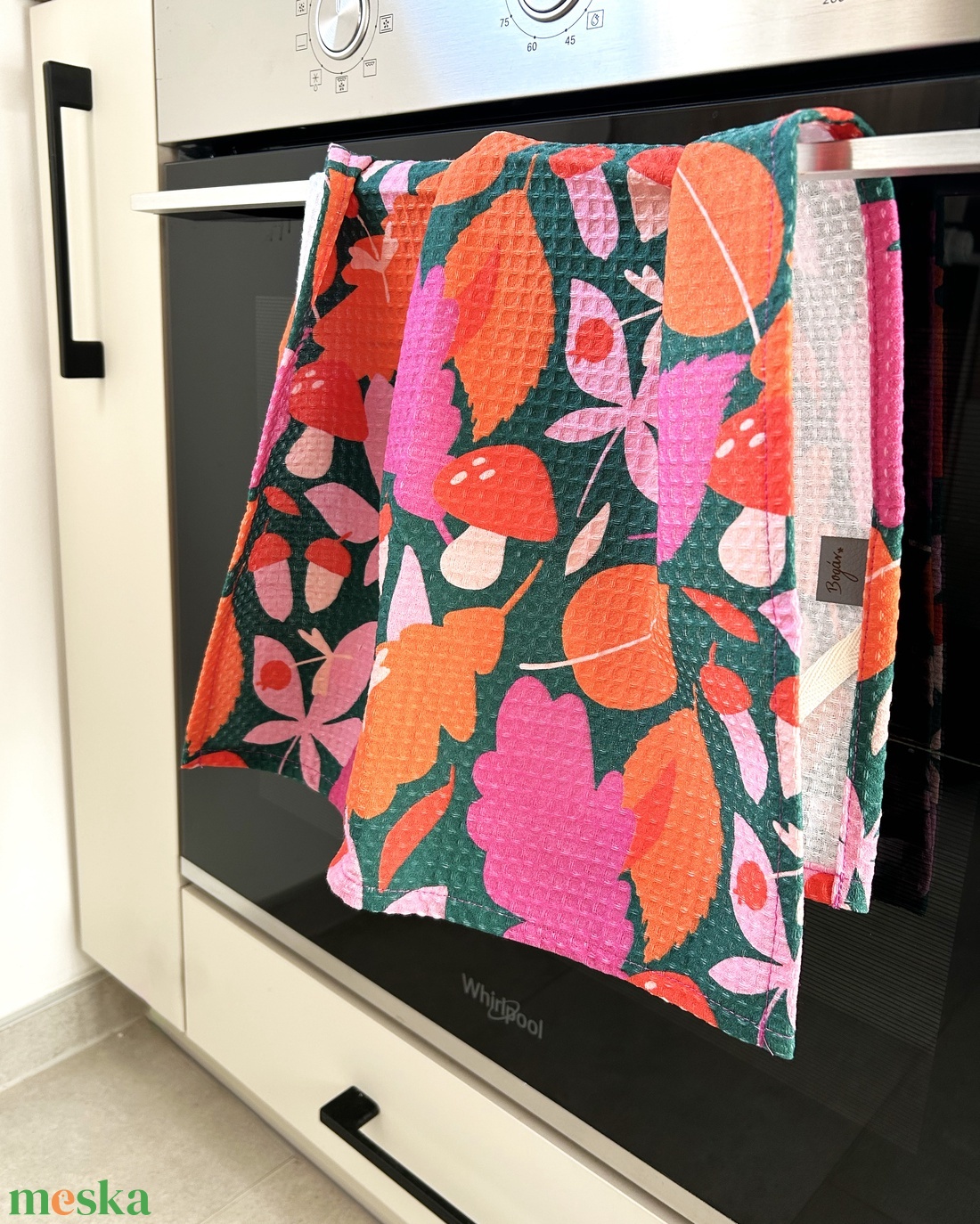 Őszi levél mintás konyhai kéztörlő - otthon & életmód - konyhafelszerelés, tálalás - konyhai textil - konyharuha & törlőkendő - Meska.hu