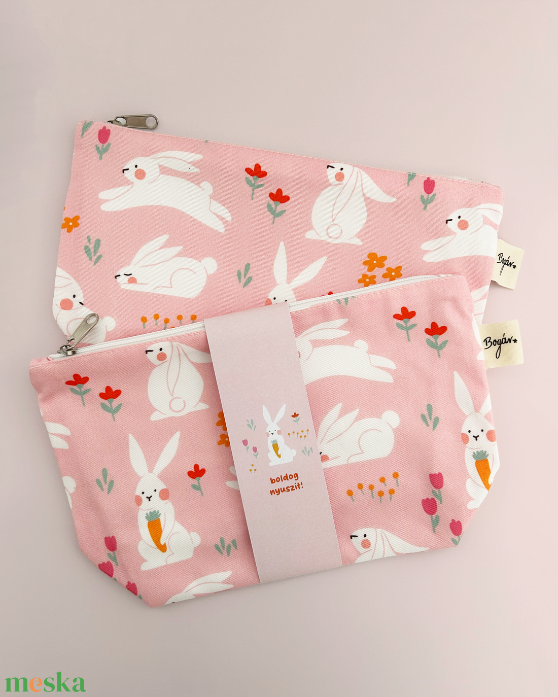 Pastel Bunny - nyuszis pipere táska - táska & tok - neszesszer - Meska.hu
