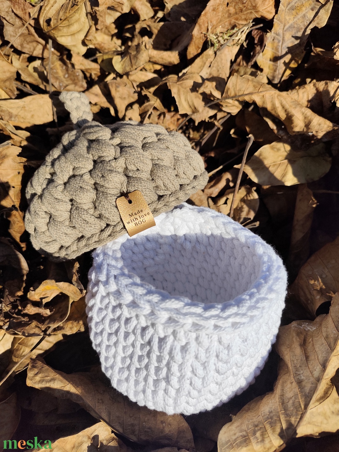 Horgolt Makk Tároló - otthon & életmód - dekoráció - asztal és polc dekoráció - horgolt & csipketerítő - Meska.hu