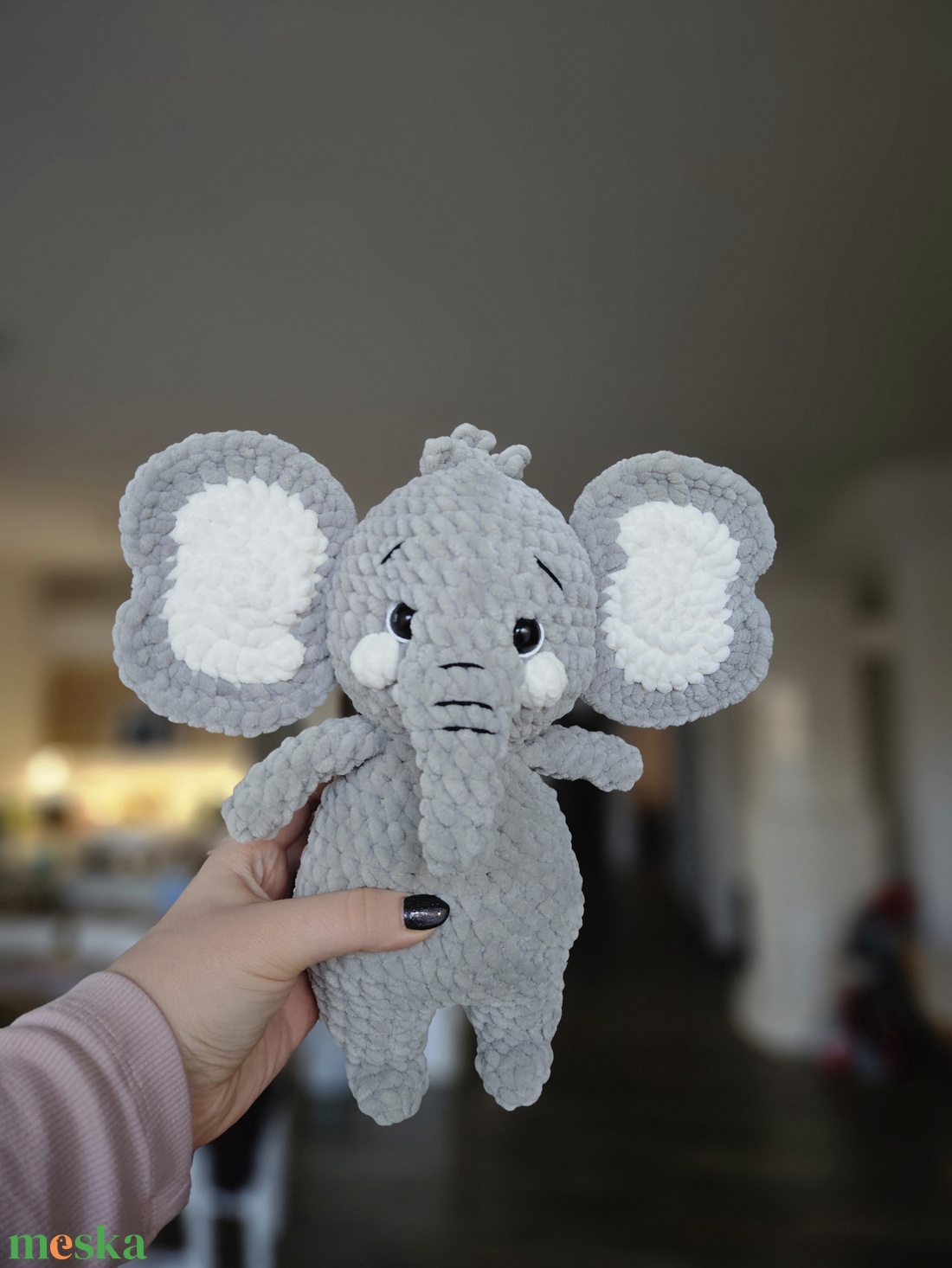szürke elefánt  - játék & sport - plüssállat & játékfigura - elefánt - Meska.hu