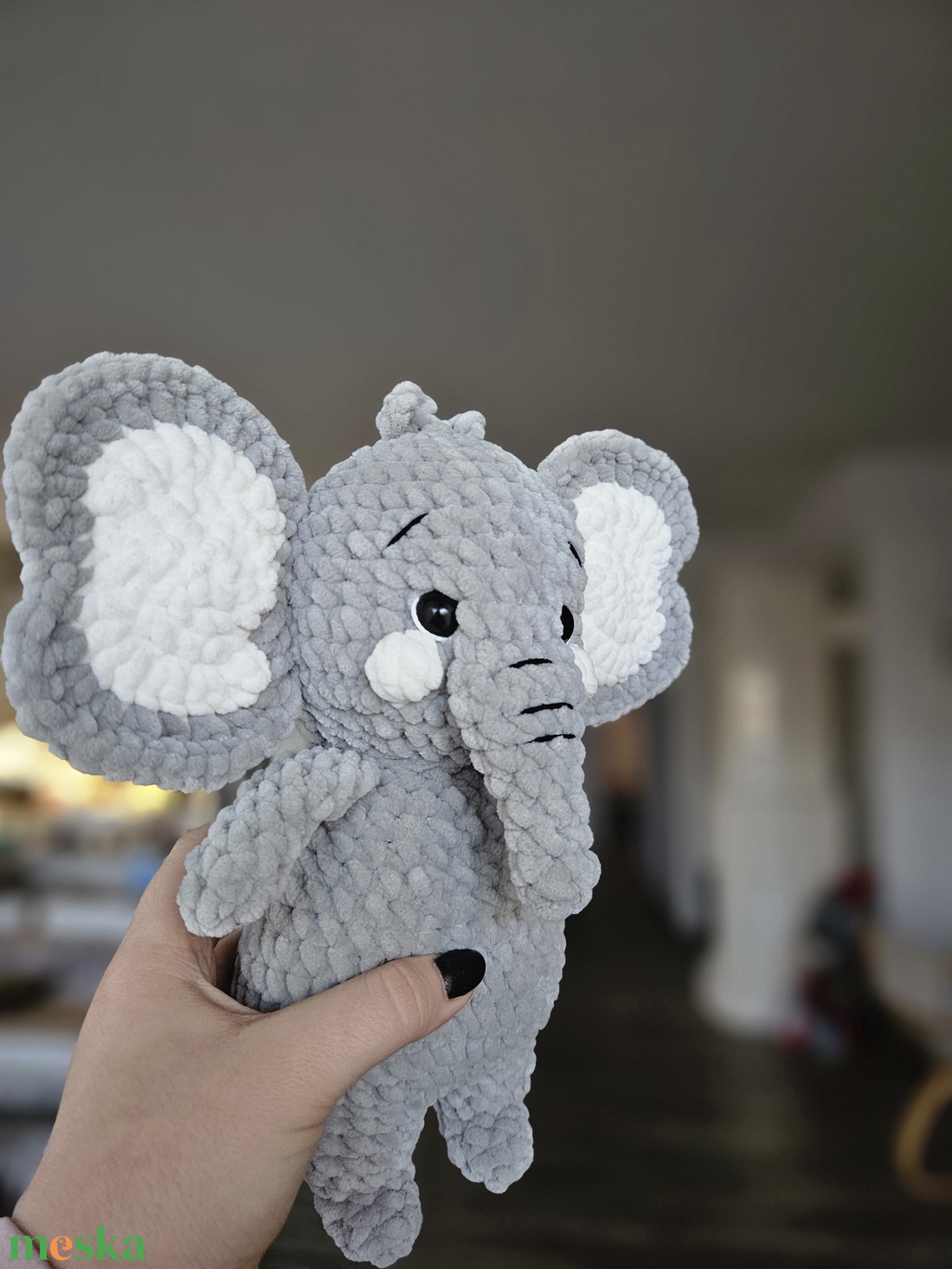 szürke elefánt  - játék & sport - plüssállat & játékfigura - elefánt - Meska.hu