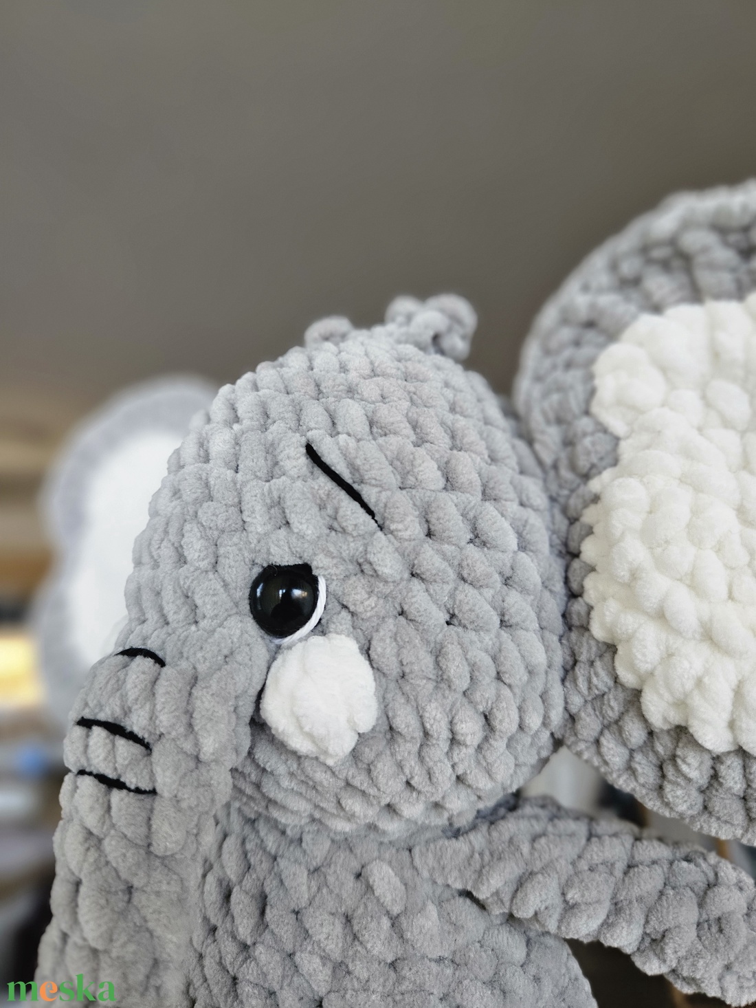 szürke elefánt  - játék & sport - plüssállat & játékfigura - elefánt - Meska.hu