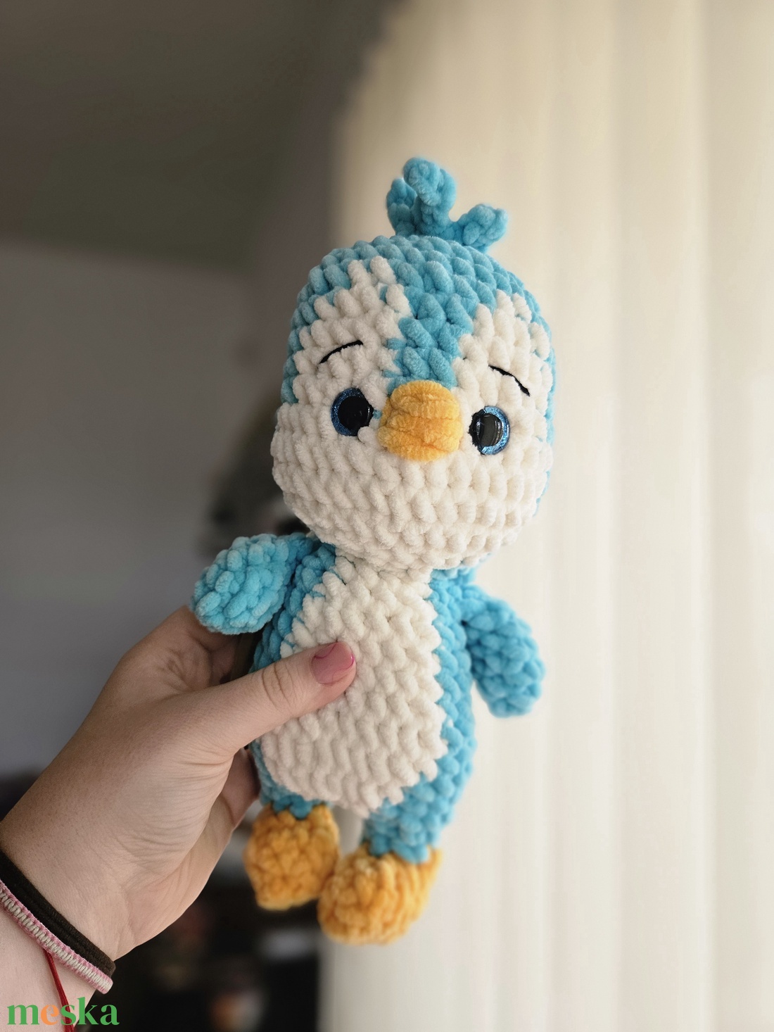 nagy pingvin - világos kék - játék & sport - plüssállat & játékfigura - pingvin - Meska.hu