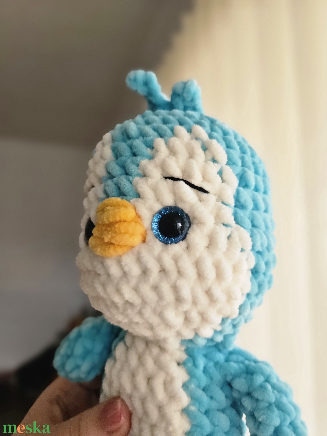 nagy pingvin - világos kék - játék & sport - plüssállat & játékfigura - pingvin - Meska.hu