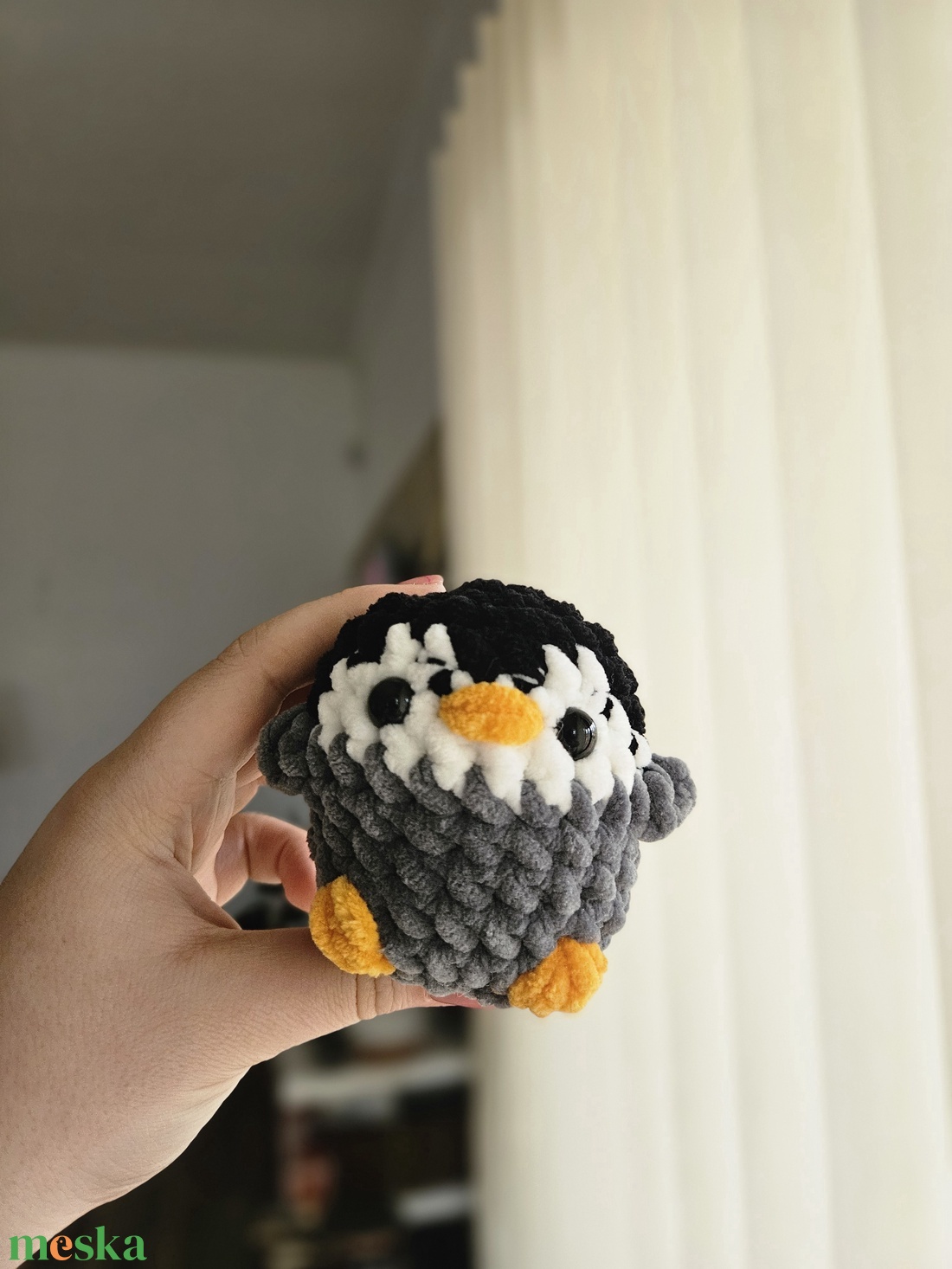 mini pingvin - szürke - játék & sport - plüssállat & játékfigura - pingvin - Meska.hu