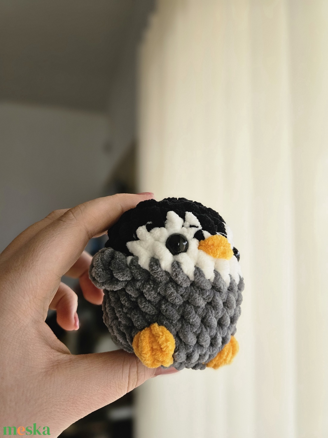 mini pingvin - szürke - játék & sport - plüssállat & játékfigura - pingvin - Meska.hu