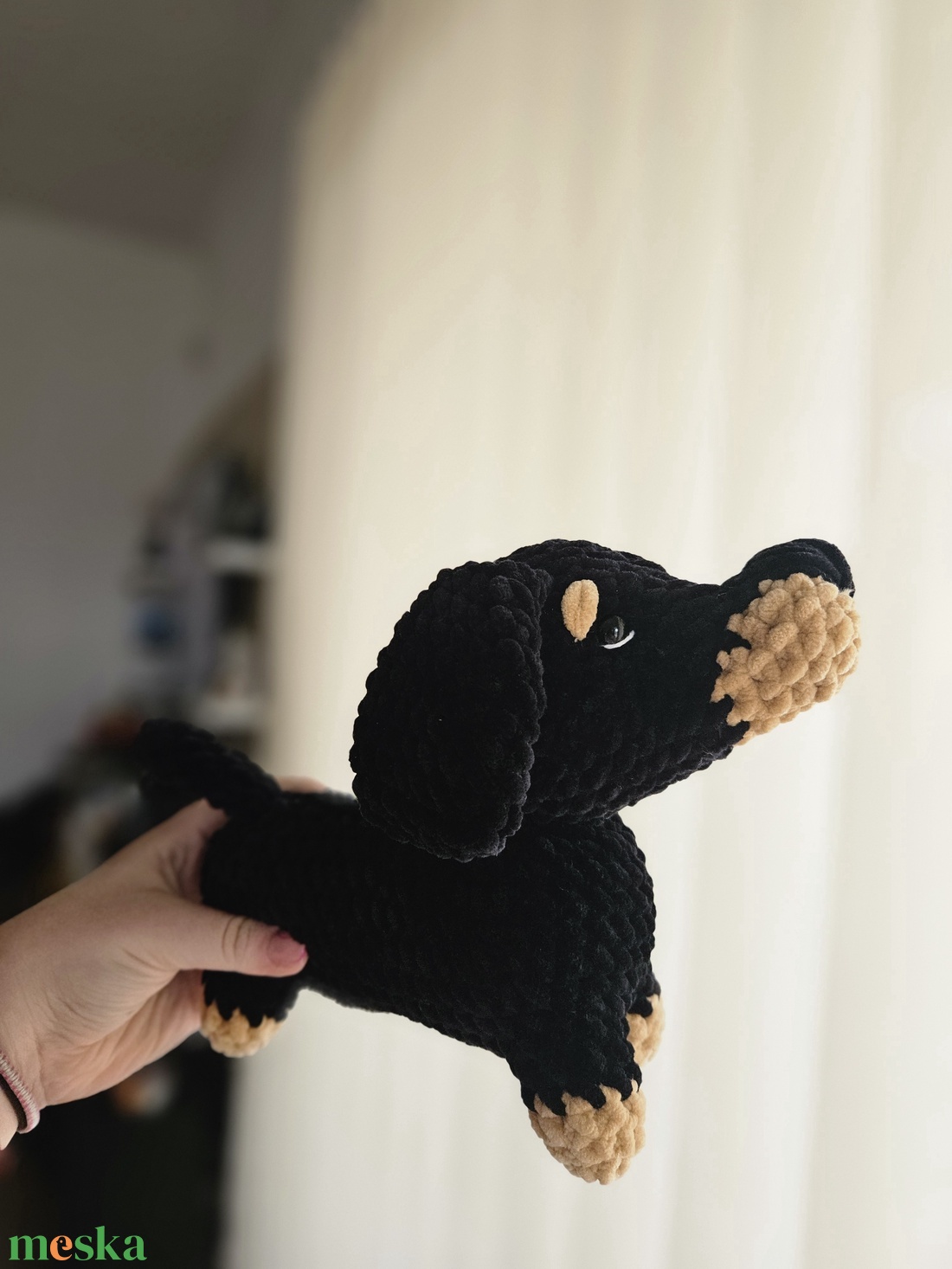 tacsi - fekete - játék & sport - plüssállat & játékfigura - kutya - Meska.hu