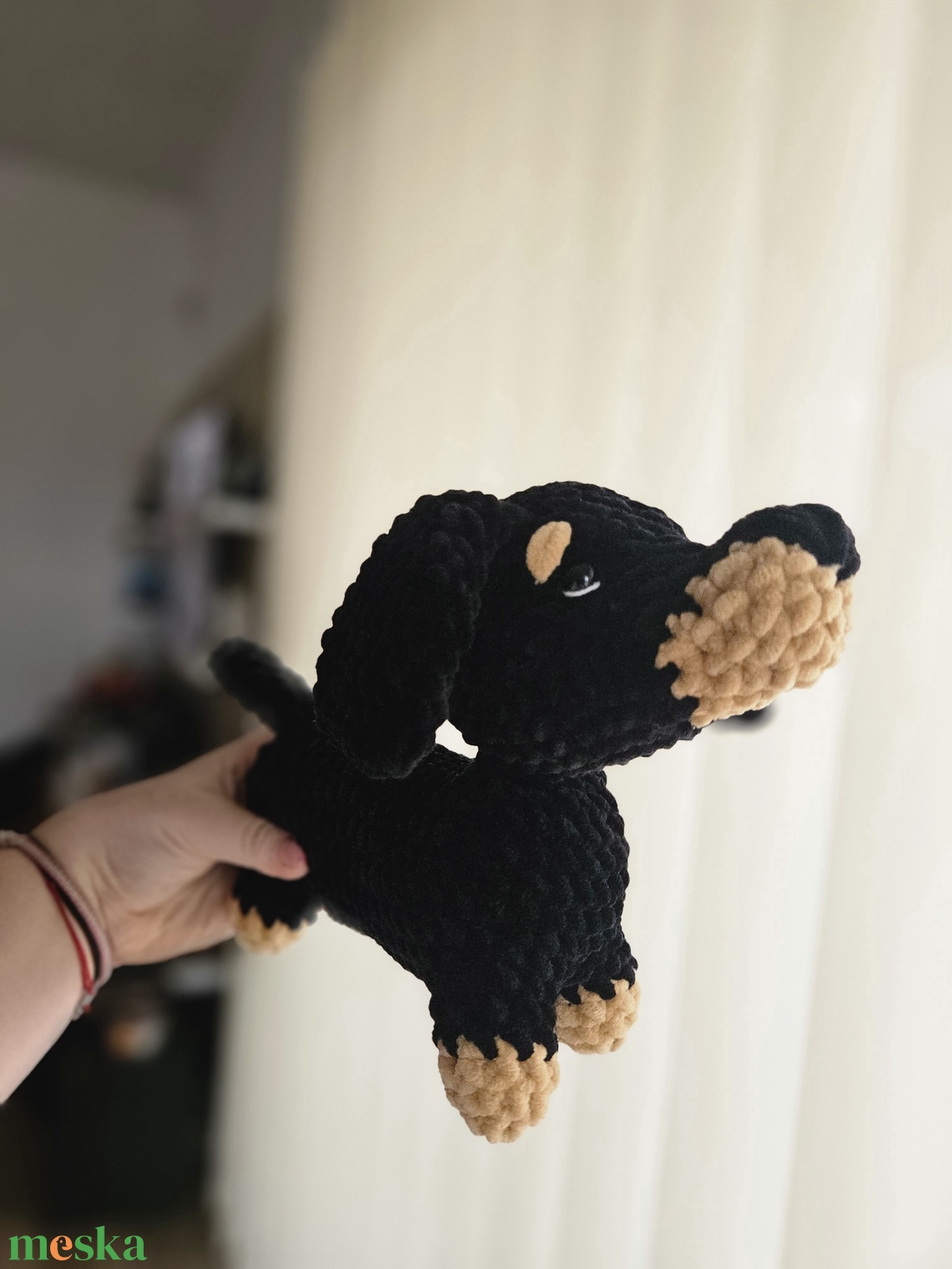 tacsi - fekete - játék & sport - plüssállat & játékfigura - kutya - Meska.hu