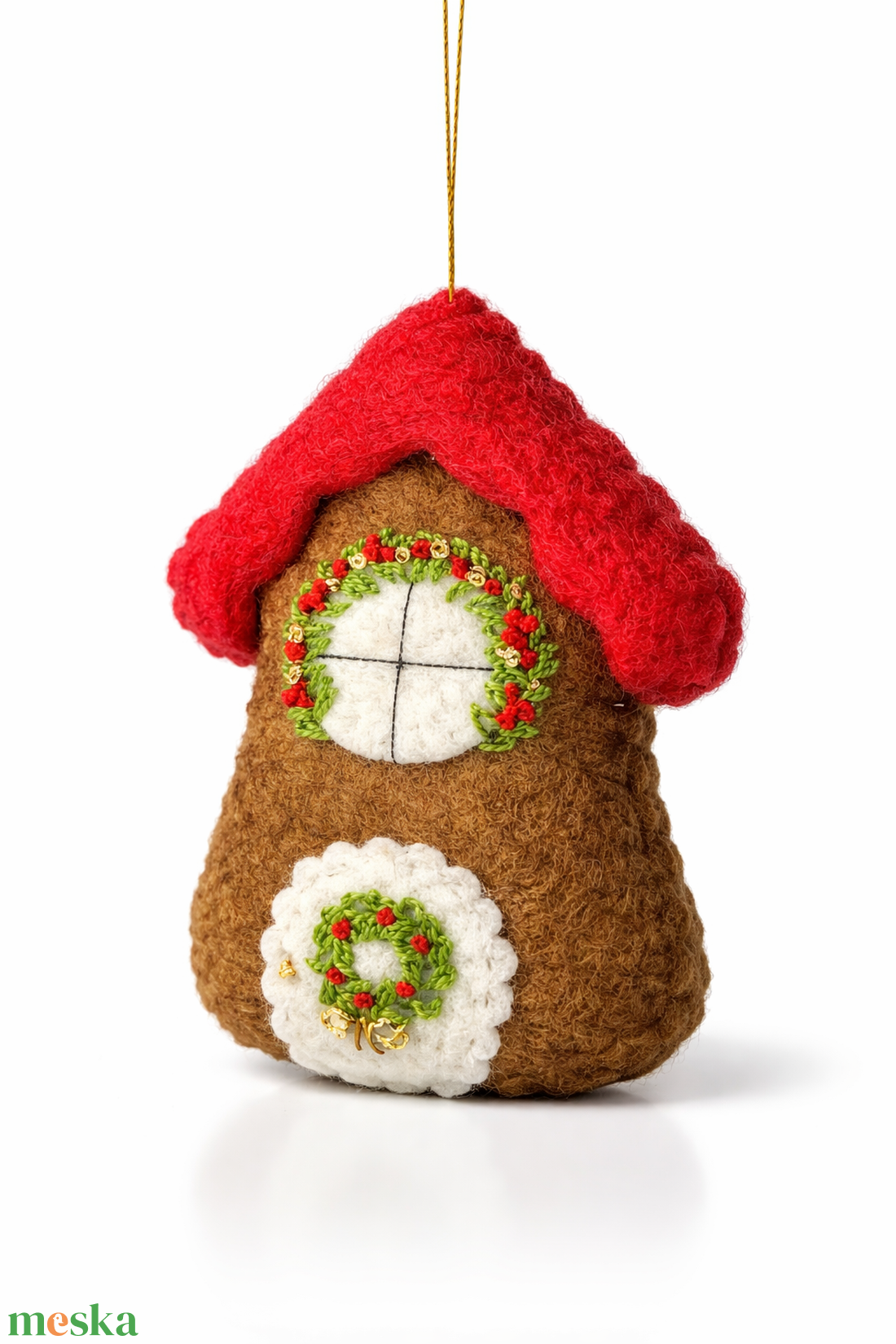 Mézeskalács házikó 1 db - karácsony - karácsonyi lakásdekoráció - karácsonyfadíszek - Meska.hu