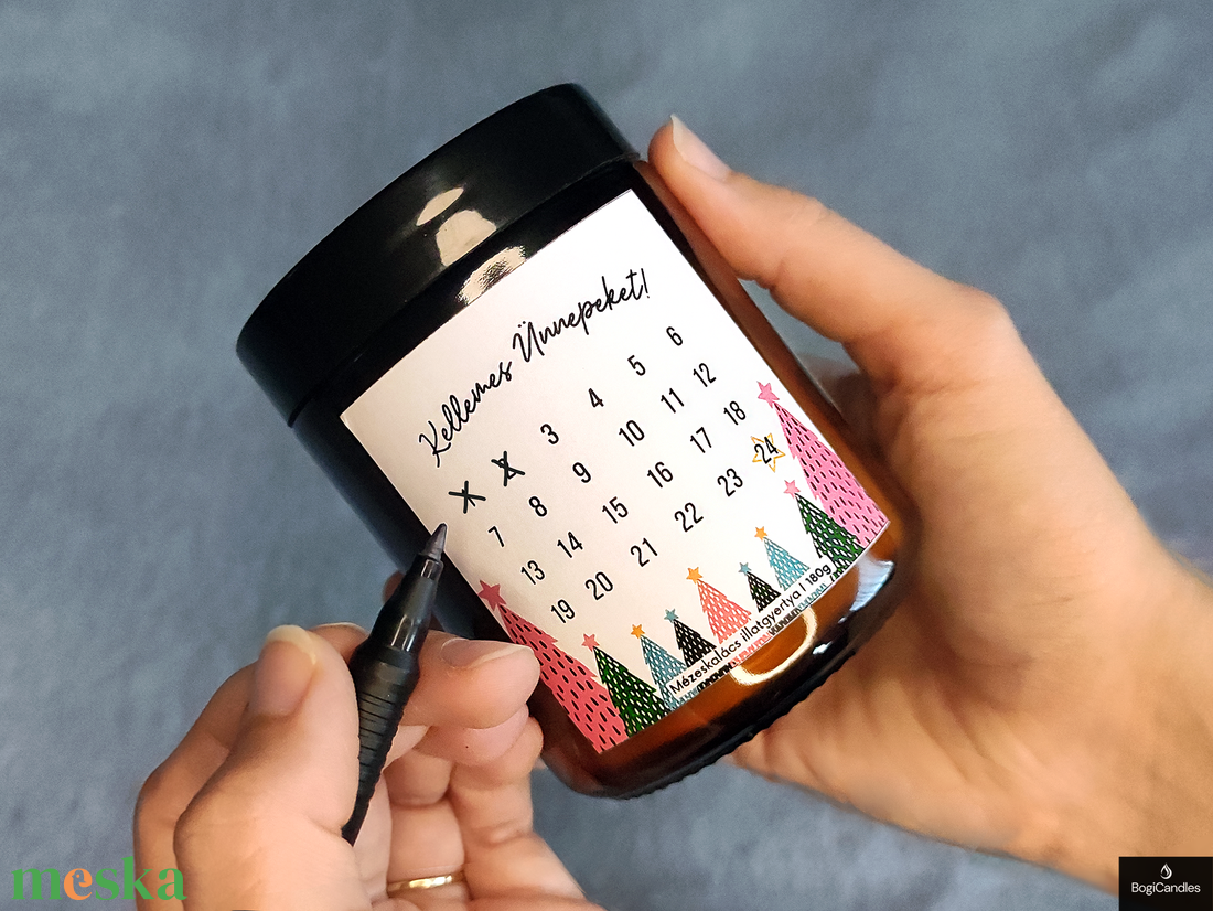 Adventi Kalendárium Gyertya -200g, Adventi Naptár Illatgyertya barátnőnek, szülőknek - karácsony - adventi díszek - adventi naptár - Meska.hu