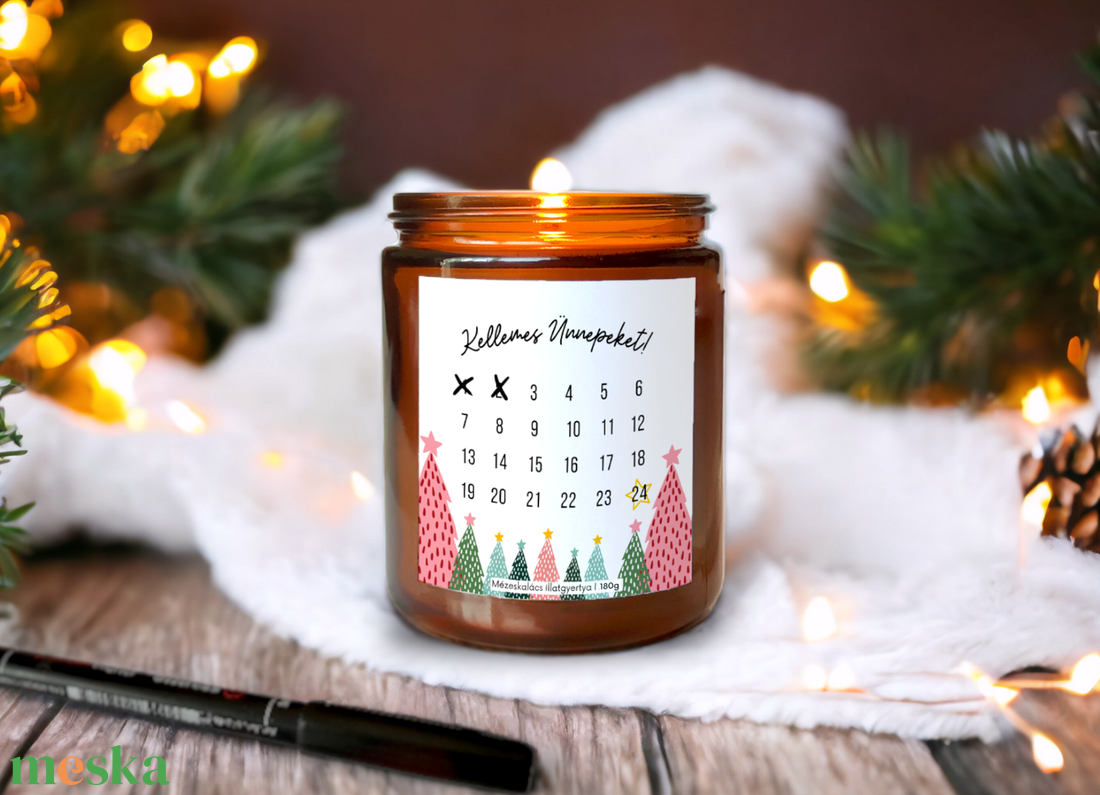 Adventi Kalendárium Gyertya -200g, Adventi Naptár Illatgyertya barátnőnek, szülőknek - karácsony - adventi díszek - adventi naptár - Meska.hu