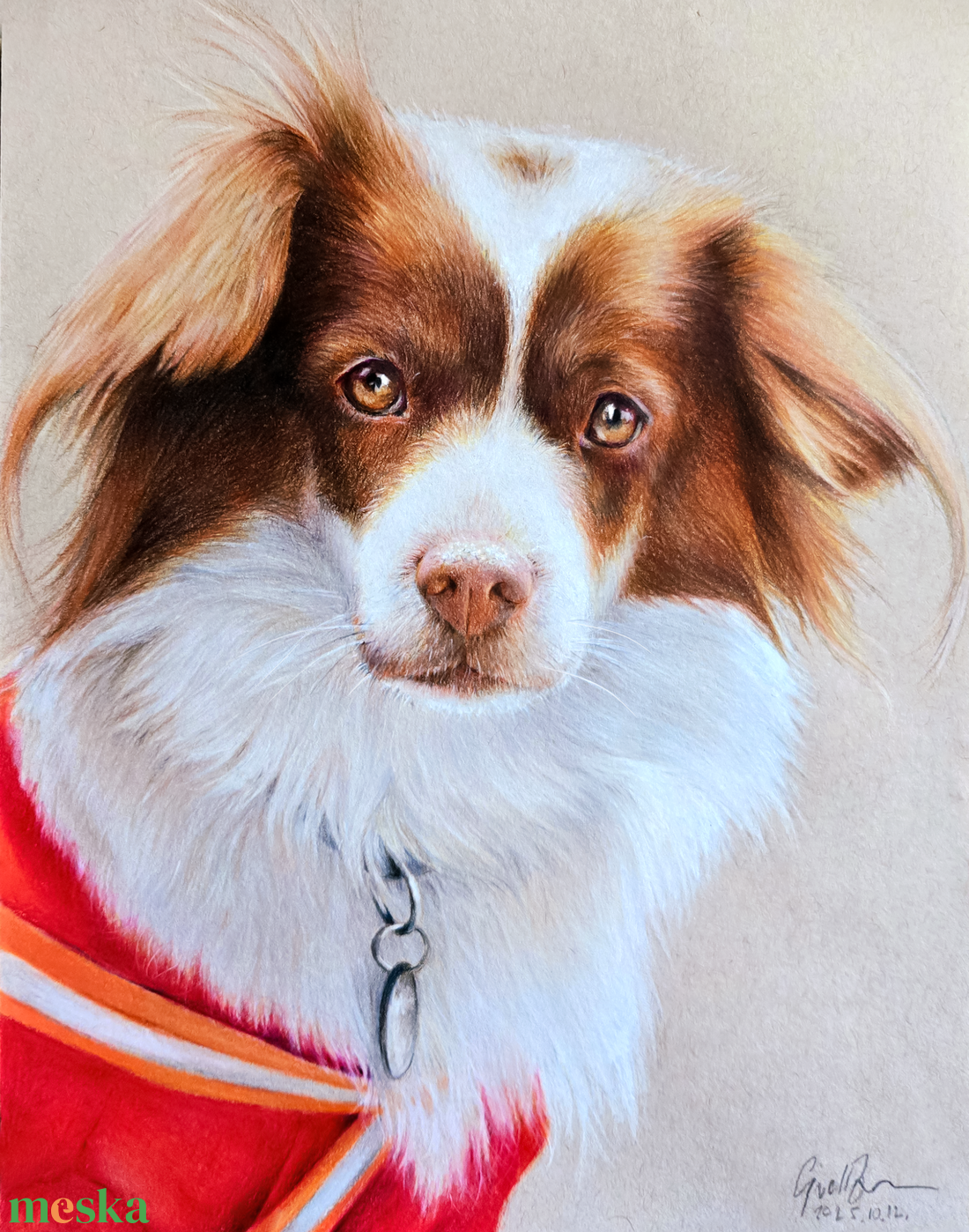 Egyedi Állatportré A/4 , színes cseruza portré, kutya, macska rajz portré - művészet - portré & karikatúra - portré - Meska.hu