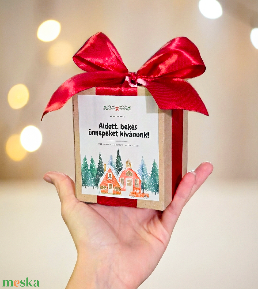 Boldog Karácsonyt Illatgyertya -200g 120g, Áldott Ünnep illatgyertya, karácsonyi apró ajándék - karácsony - karácsonyi lakásdekoráció - karácsonyi illatgyertya, mécses - Meska.hu