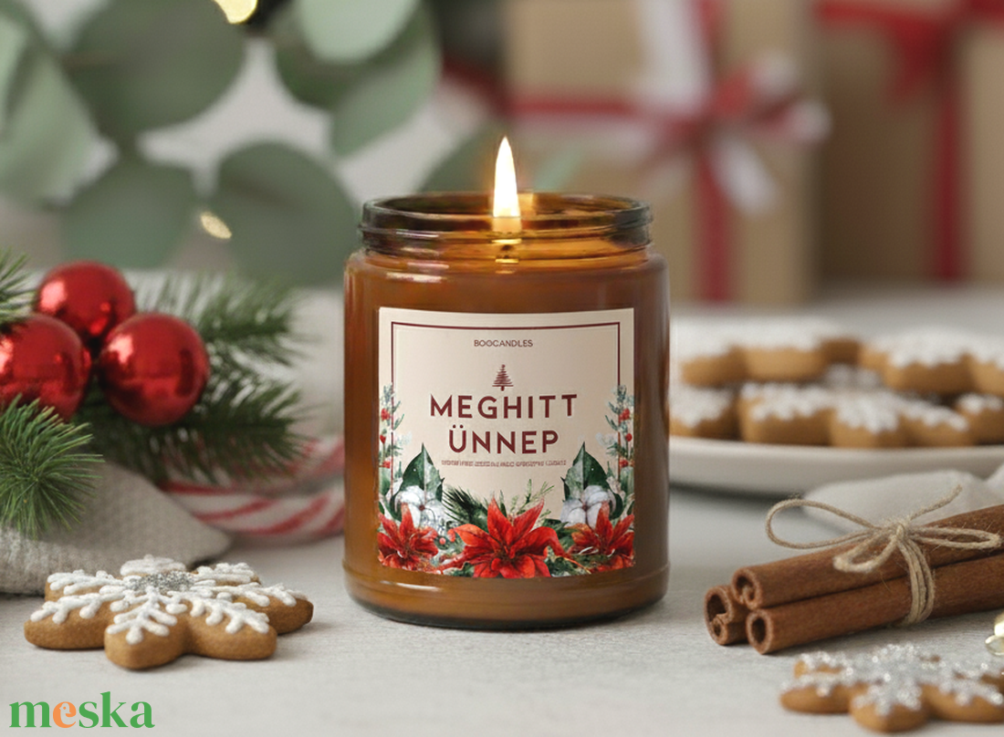 Meghitt Ünnep Illatgyertya -200g 120g, Karácsonyi szójaviasz gyertya - otthon & életmód - gyertya, illat, aroma - gyertya - Meska.hu