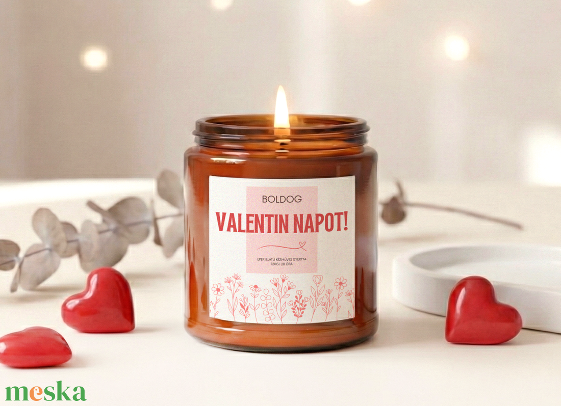 Valentin napi Illatgyertya 120g, Szójaviasz gyertya valentin napra, Valentin napi ajándék, barátnőnek, páromnak - otthon & életmód - gyertya, illat, aroma - gyertya - Meska.hu