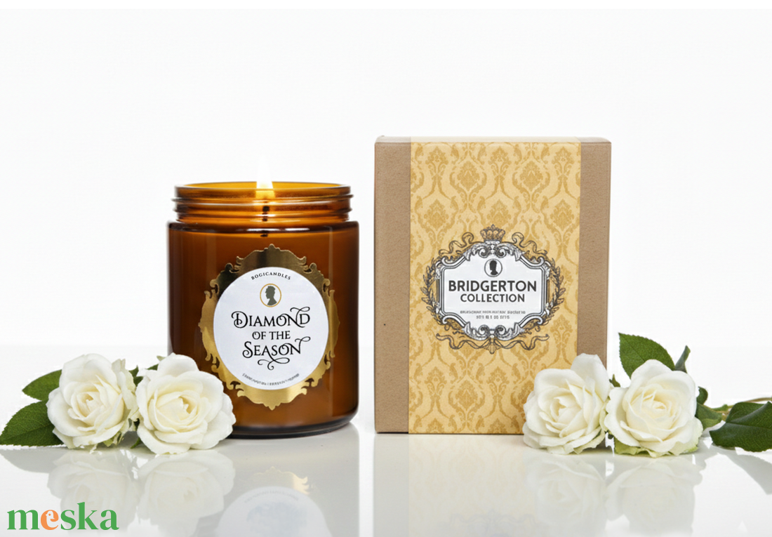 Bridgerton- Diamond of the Season Illatgyertya-200g, Ajándék barátnőnek, kollégának, Bridgerton gyertya - otthon & életmód - gyertya, illat, aroma - gyertya - Meska.hu
