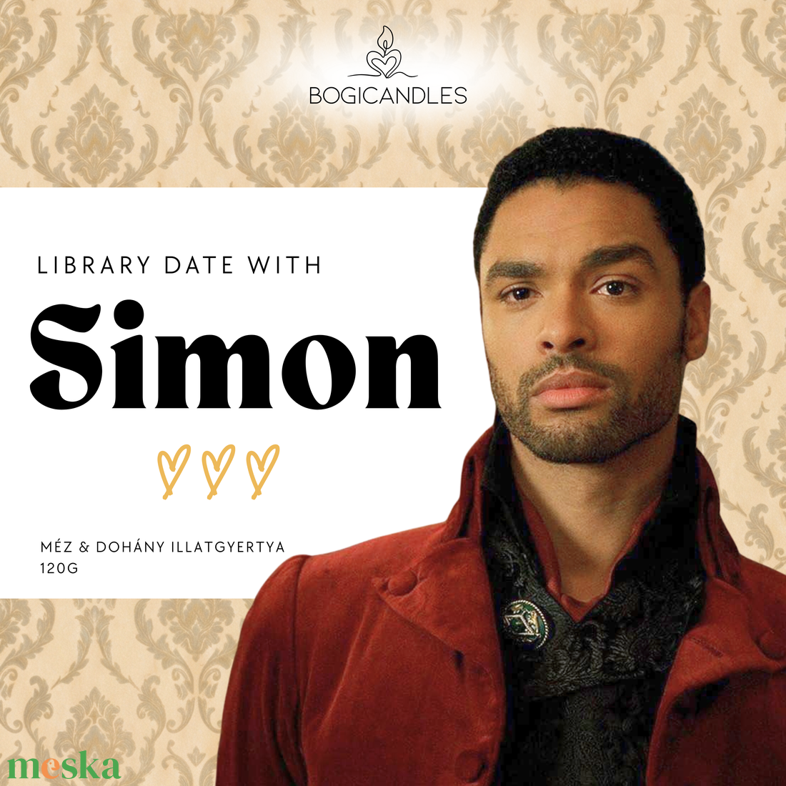Simon Basset illatgyertya, Bridgerton illatgyertya, szójaviasz gyertya - otthon & életmód - gyertya, illat, aroma - gyertya - Meska.hu