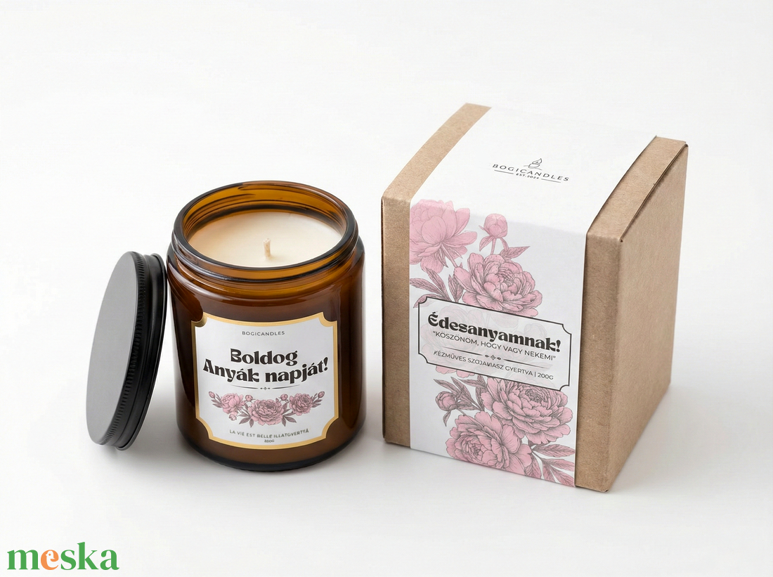 Anyák napi illatgyertya ajándékdobozban, ajándék anyának, mamának, dédinek - otthon & életmód - gyertya, illat, aroma - gyertya - Meska.hu
