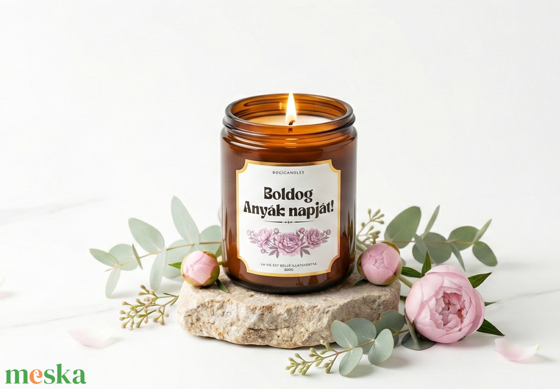 Anyák napi illatgyertya ajándékdobozban, ajándék anyának, mamának, dédinek - otthon & életmód - gyertya, illat, aroma - gyertya - Meska.hu