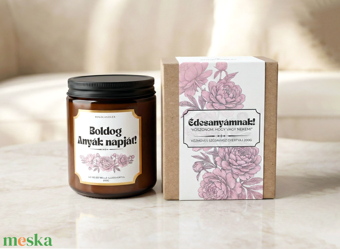 Anyák napi illatgyertya ajándékdobozban, ajándék anyának, mamának, dédinek - otthon & életmód - gyertya, illat, aroma - gyertya - Meska.hu