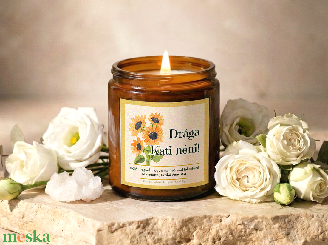 Egyedi Ballagási Ajándék Gyertya Tanároknak 120g, Köszönőajándék tanároknak, dadusoknak, óvónőknek - otthon & életmód - gyertya, illat, aroma - gyertya - Meska.hu