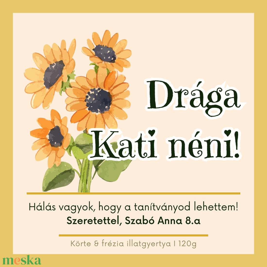 Egyedi Ballagási Ajándék Gyertya Tanároknak 120g, Köszönőajándék tanároknak, dadusoknak, óvónőknek - otthon & életmód - gyertya, illat, aroma - gyertya - Meska.hu