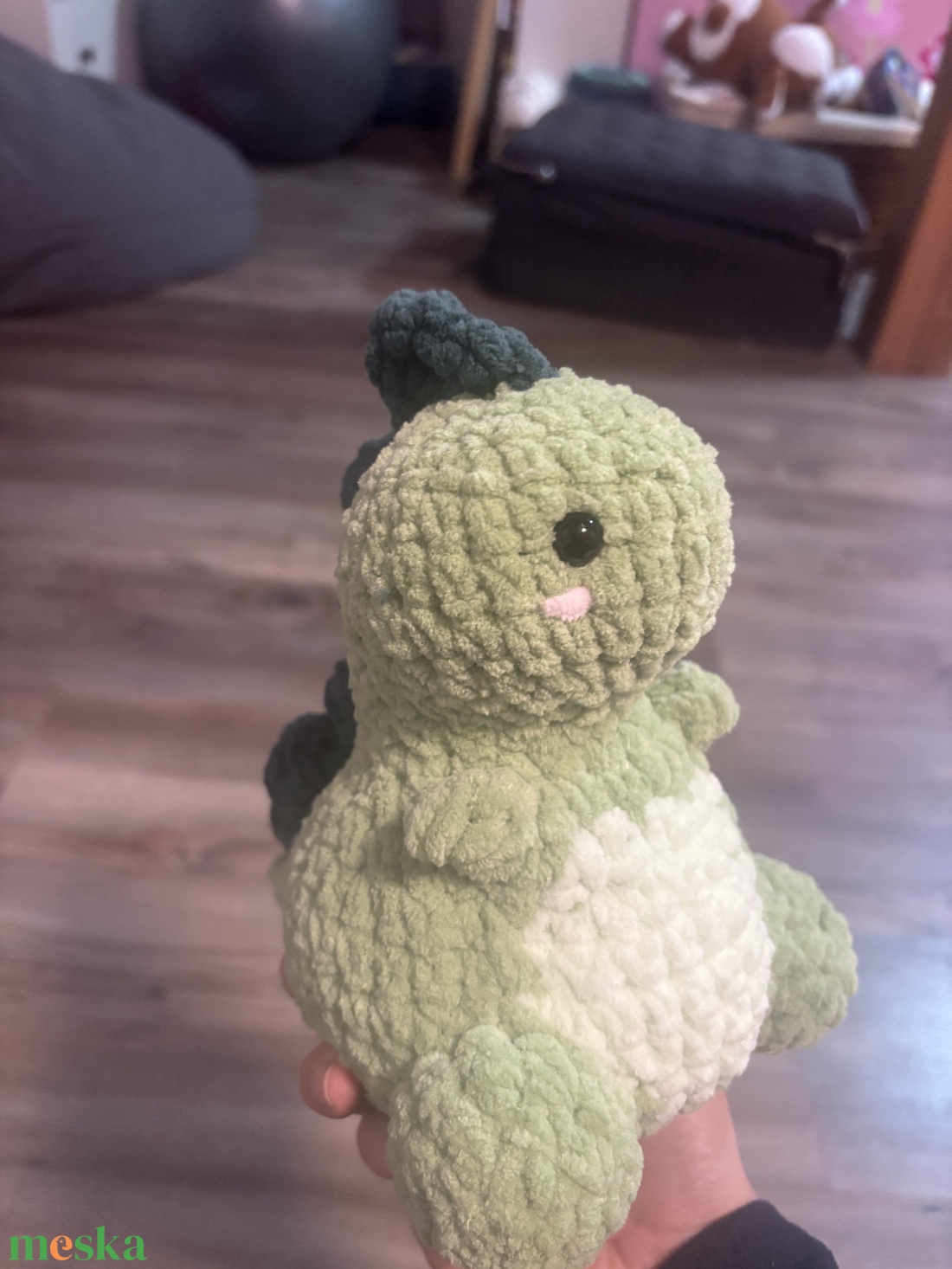 Zöld dínó - játék & sport - plüssállat & játékfigura - plüss dínók - Meska.hu