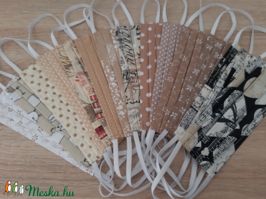 Női textil arcmaszk - vintage mintával - női - női - Meska.hu