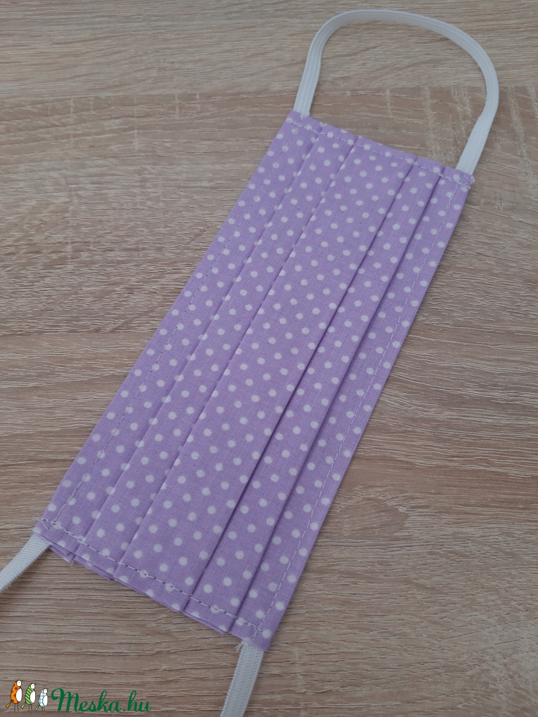 Női textil arcmaszk - világoslila pöttyös - női - női - Meska.hu