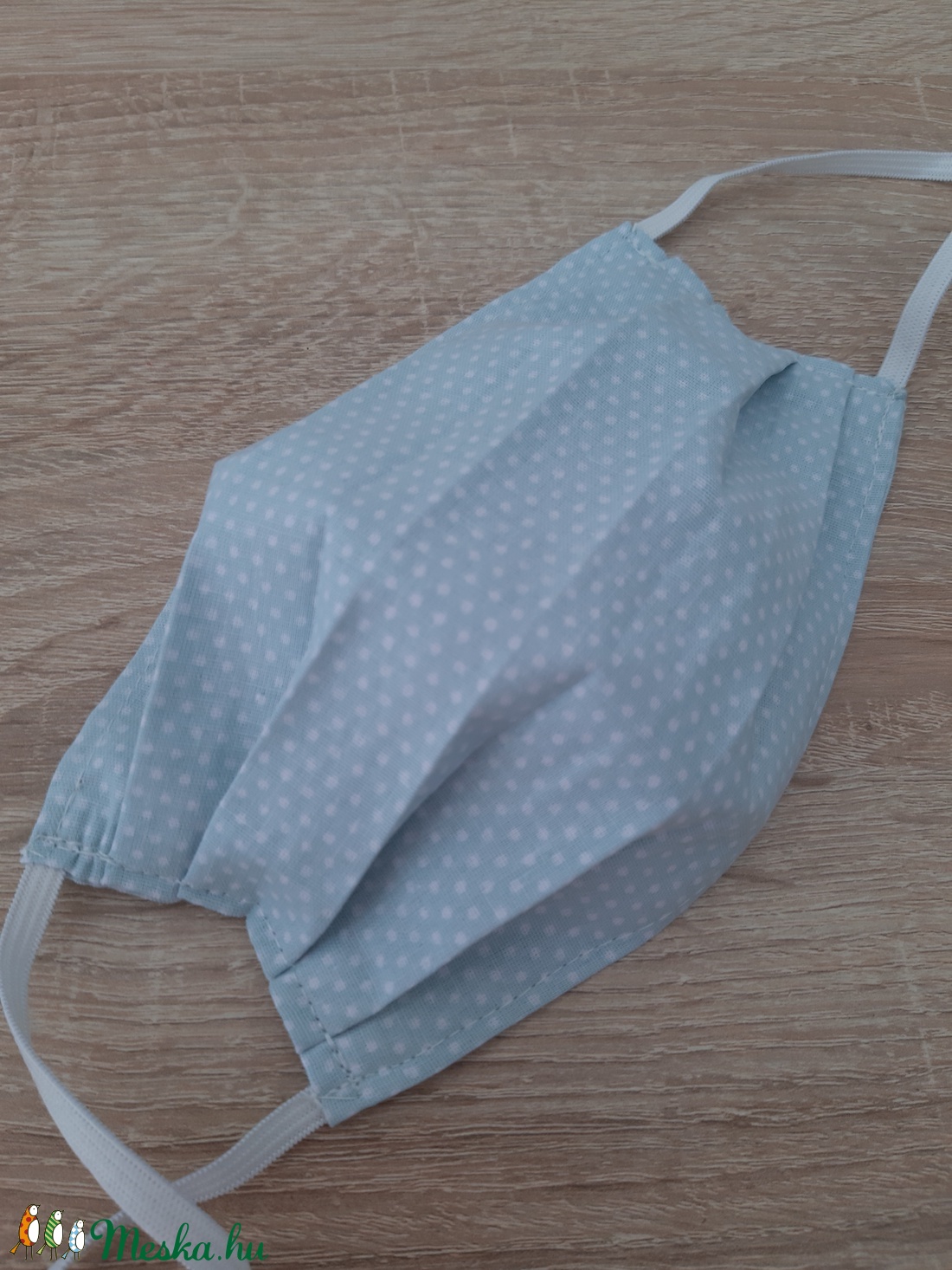 Női textil arcmaszk - halványkék, aprópöttyös - maszk, arcmaszk - női - Meska.hu Női textil arcmaszk - halványkék, aprópöttyös - maszk, arcmaszk - női - Meska.hu