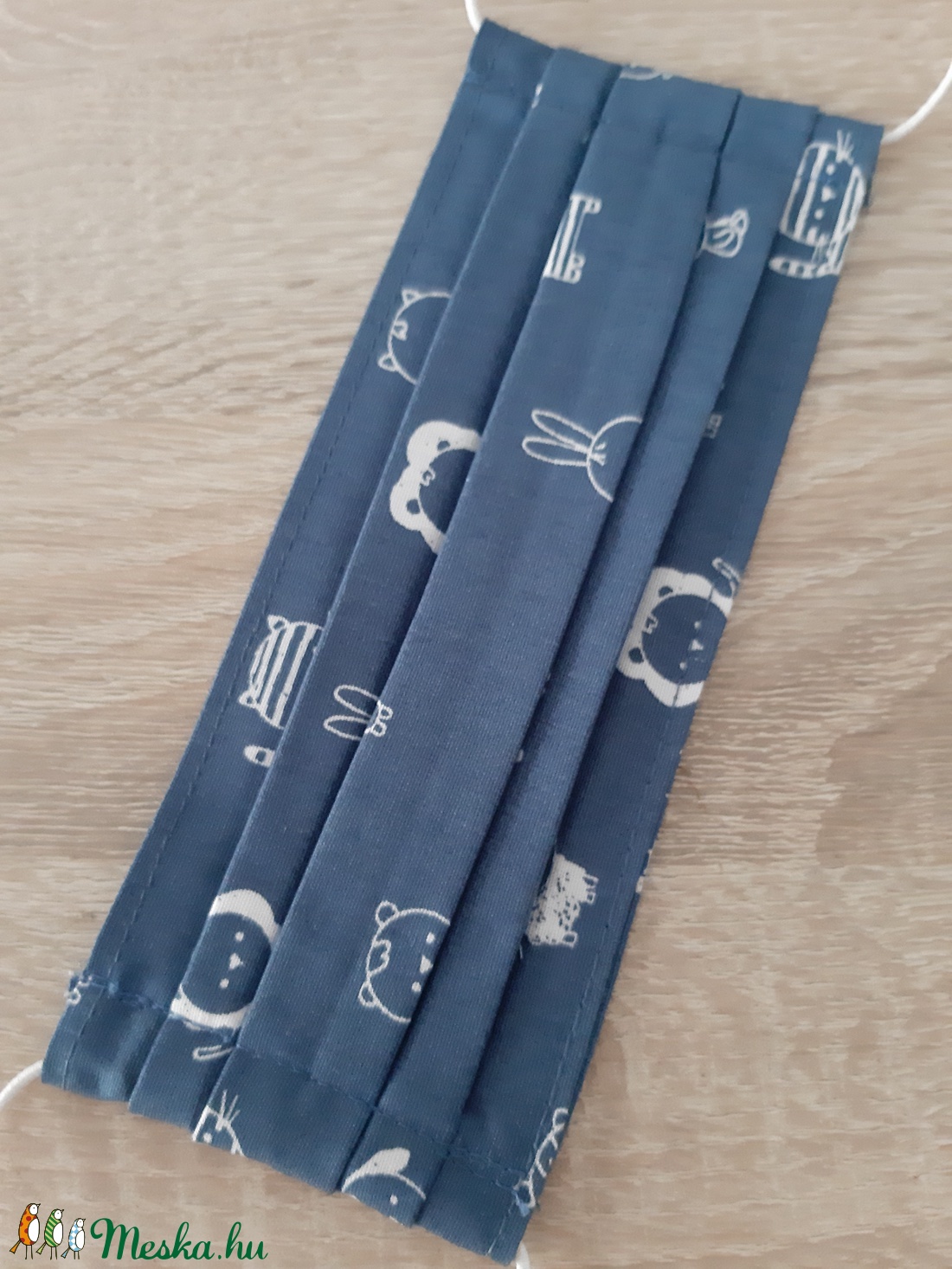 Gyermek textil maszk - kék, állatkás - gyerek - gyerek - Meska.hu