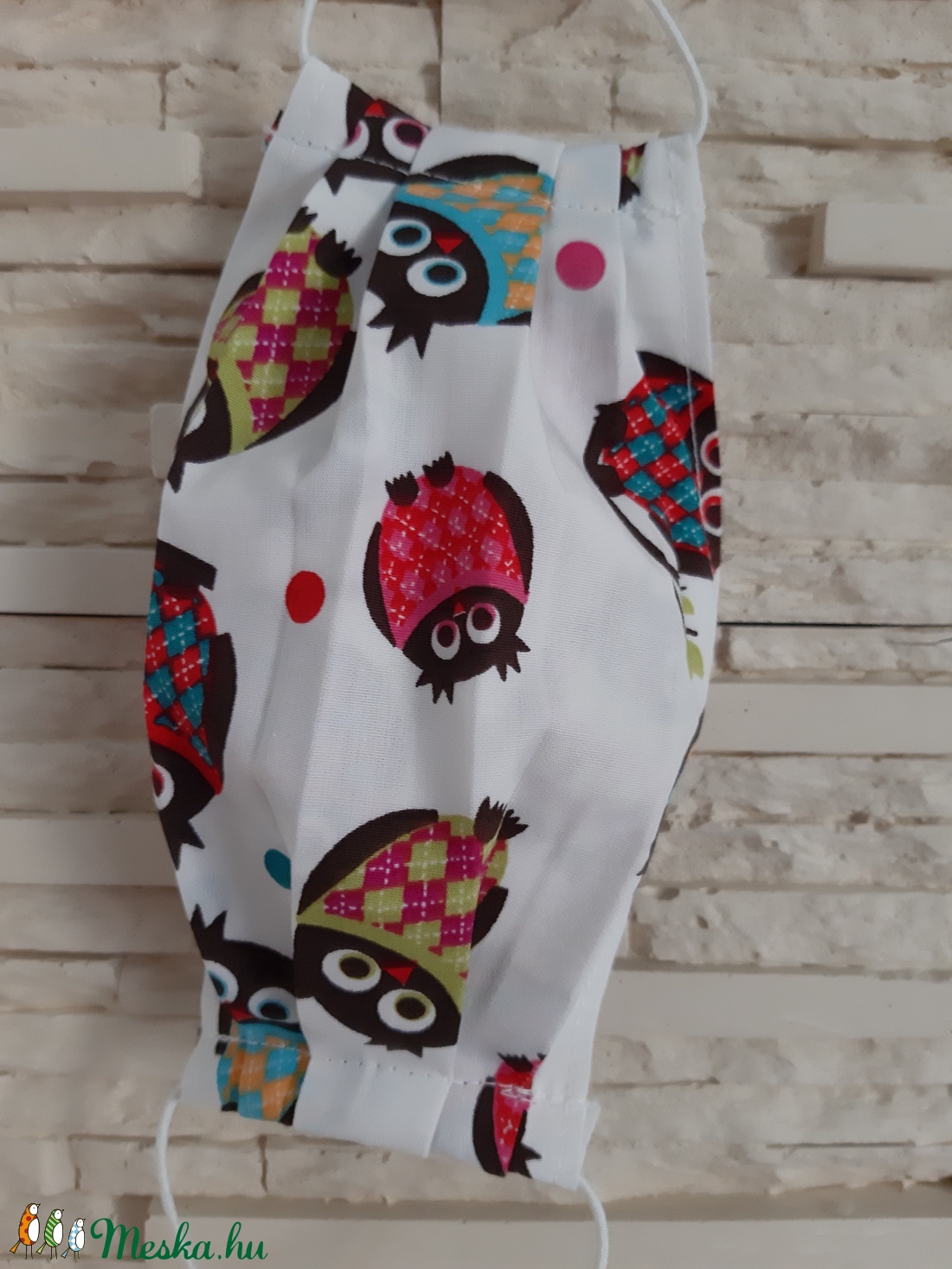 Gyermek textil maszk - fehér, duci baglyokkal - maszk, arcmaszk - gyerek - Meska.hu Gyermek textil maszk - fehér, duci baglyokkal - maszk, arcmaszk - gyerek - Meska.hu