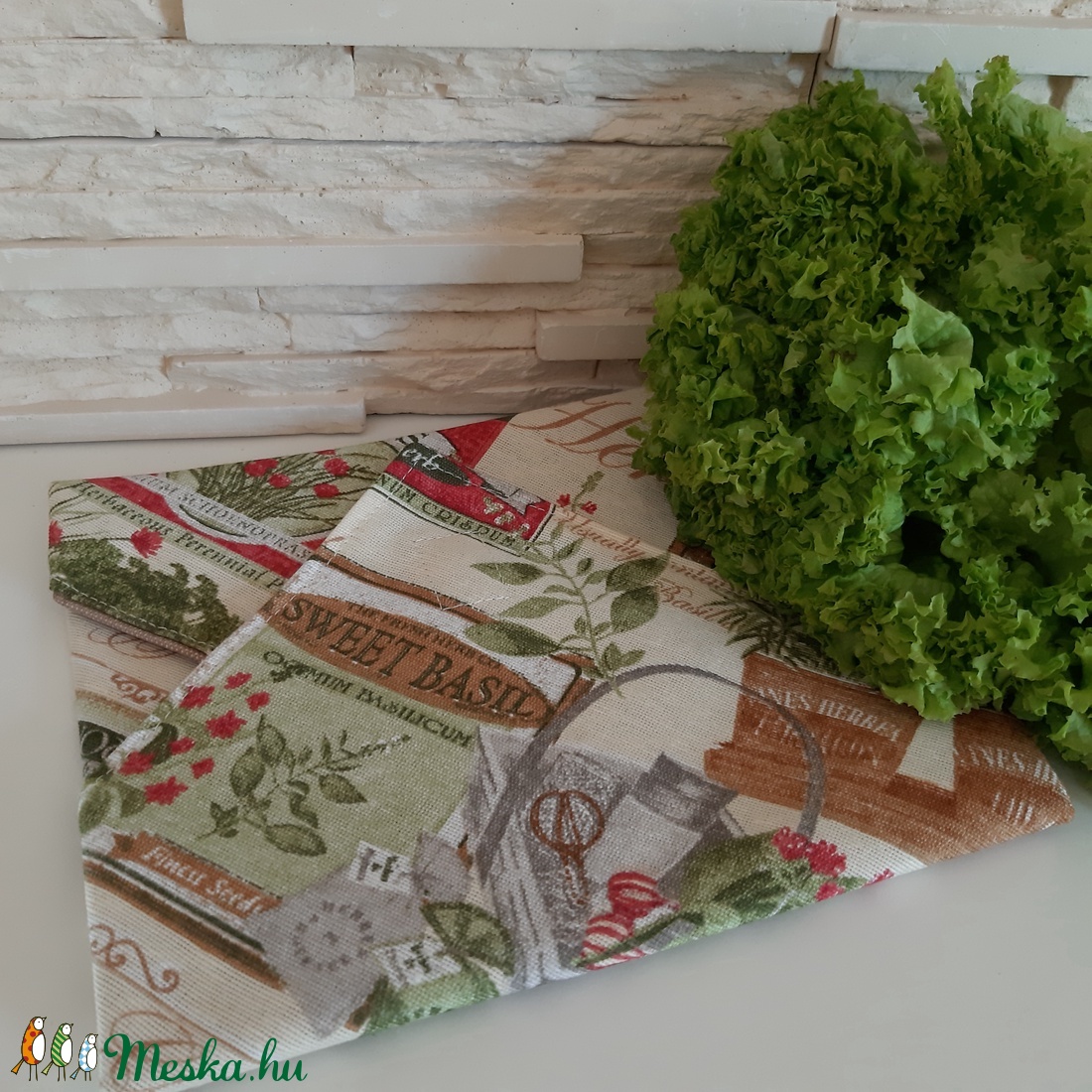 Újraszalvéta tépőzárral, fűszernövényes - otthon & életmód - konyhafelszerelés, tálalás - konyhai textil - szalvéta - Meska.hu Újraszalvéta tépőzárral, fűszernövényes - otthon & életmód - konyhafelszerelés, tálalás - konyhai textil - szalvéta - Meska.hu