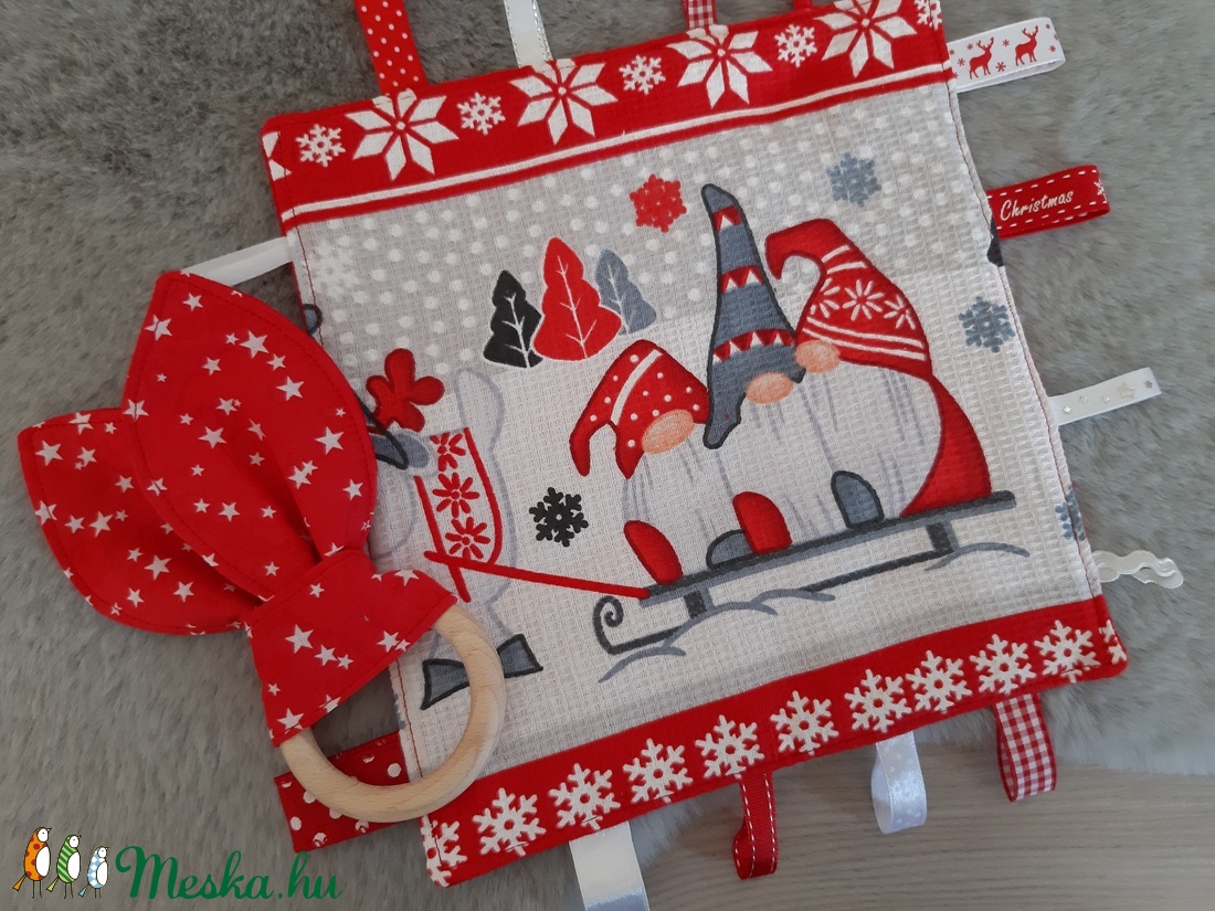 Karácsonyi szett babáknak - piros manók - játék & sport - 3 éves kor alattiaknak - alvóka & rongyi - Meska.hu