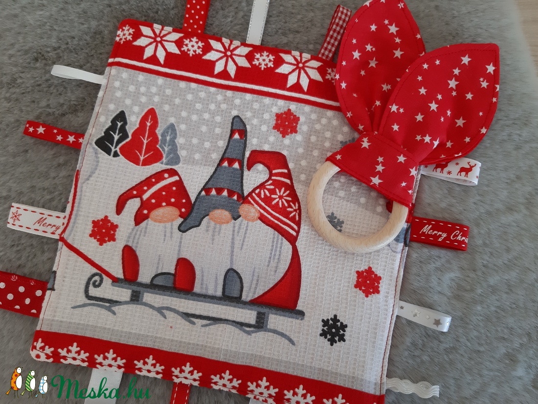 Karácsonyi szett babáknak - piros manók - játék & sport - 3 éves kor alattiaknak - alvóka & rongyi - Meska.hu