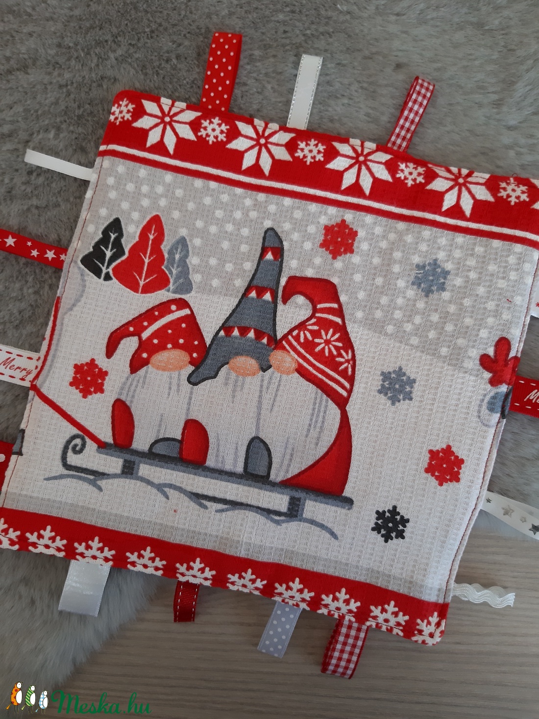 Karácsonyi szett babáknak - piros manók - játék & sport - 3 éves kor alattiaknak - alvóka & rongyi - Meska.hu