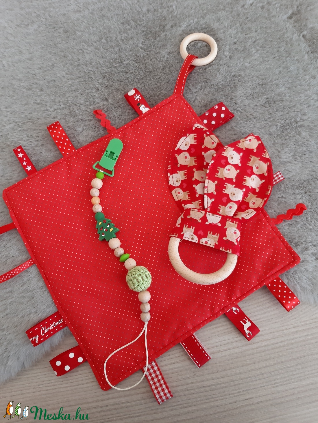 Karácsonyi baba szett - fenyőfa és réni - játék & sport - 3 éves kor alattiaknak - alvóka & rongyi - Meska.hu