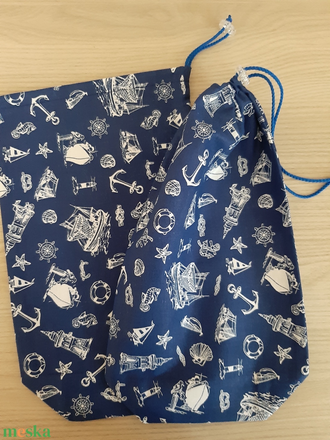 Bármitartó zsákocska szett - tengeres, kék - táska & tok - bevásárlás & shopper táska - shopper, textiltáska, szatyor - Meska.hu