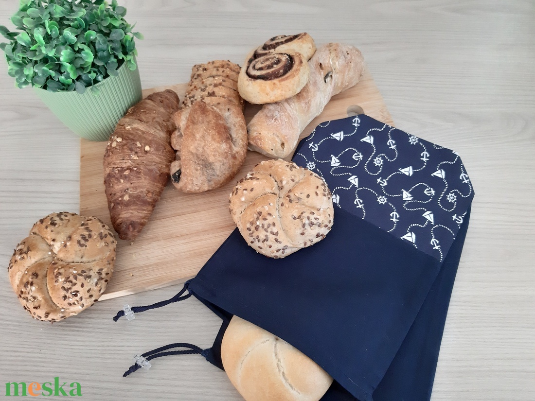 Bármitartó zsákocska szett - tengeres, sötétkék - táska & tok - bevásárlás & shopper táska - shopper, textiltáska, szatyor - Meska.hu