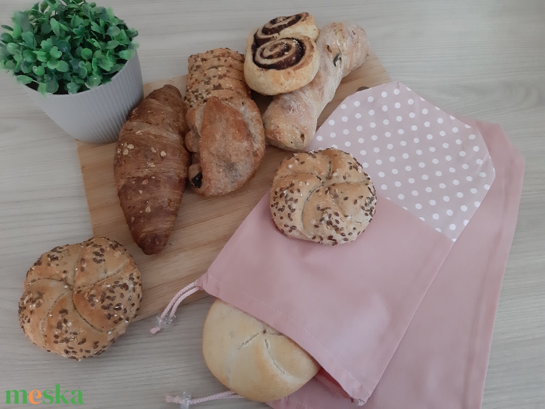 Bármitartó zsákocska szett - púderrózsaszín, nagy pötyis - táska & tok - bevásárlás & shopper táska - shopper, textiltáska, szatyor - Meska.hu