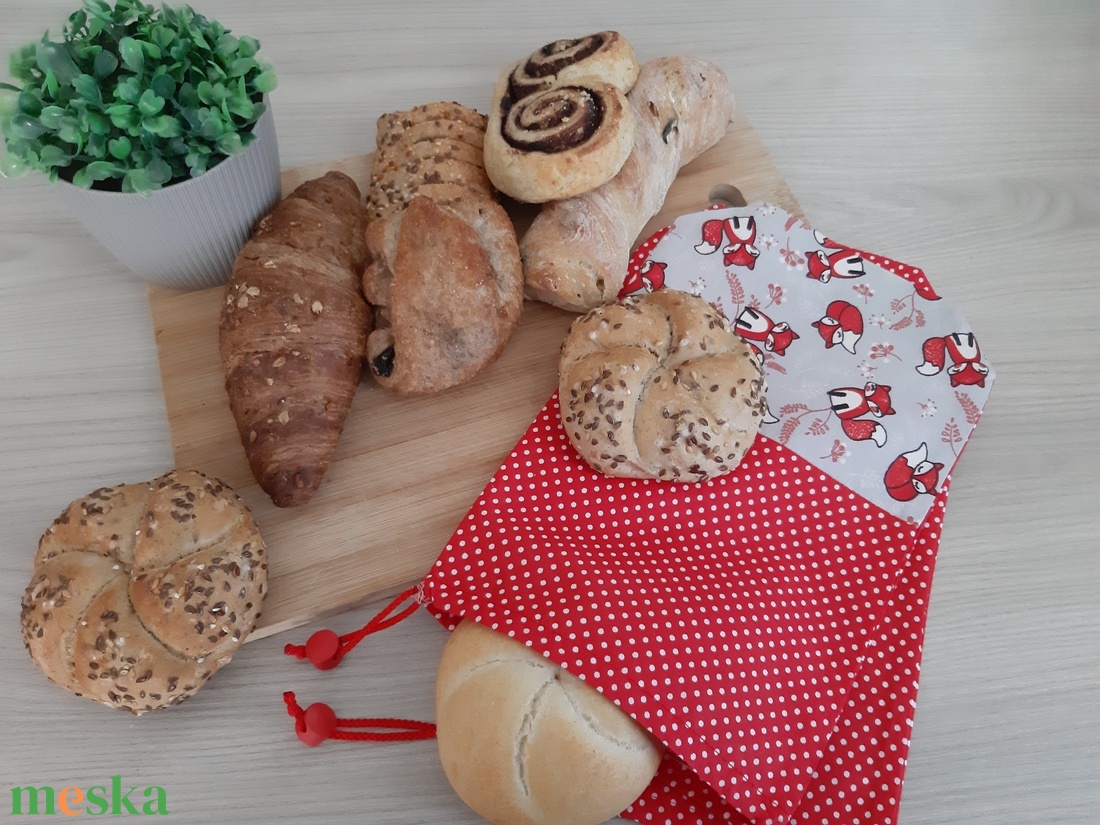 Bármitartó zsákocska szett - rókás, piros pötyis - táska & tok - bevásárlás & shopper táska - shopper, textiltáska, szatyor - Meska.hu