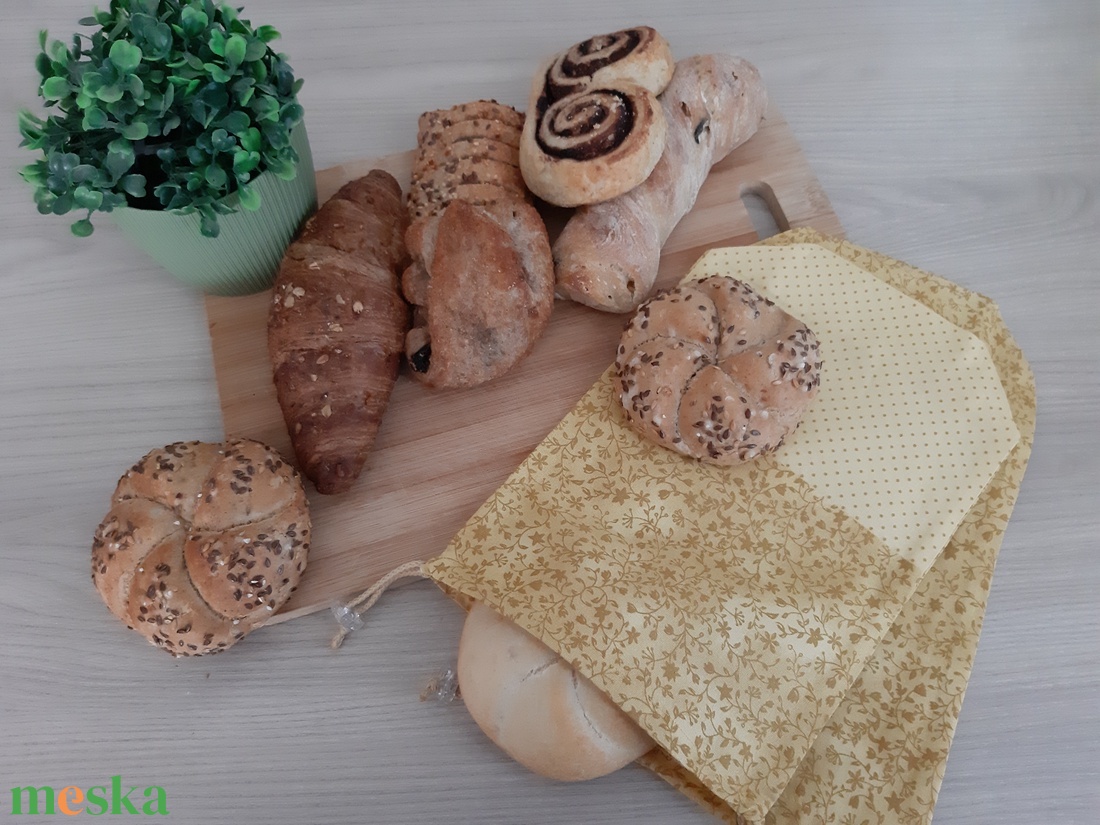 Bármitartó zsákocska szett - virágos, sárga színvilágban - táska & tok - bevásárlás & shopper táska - shopper, textiltáska, szatyor - Meska.hu