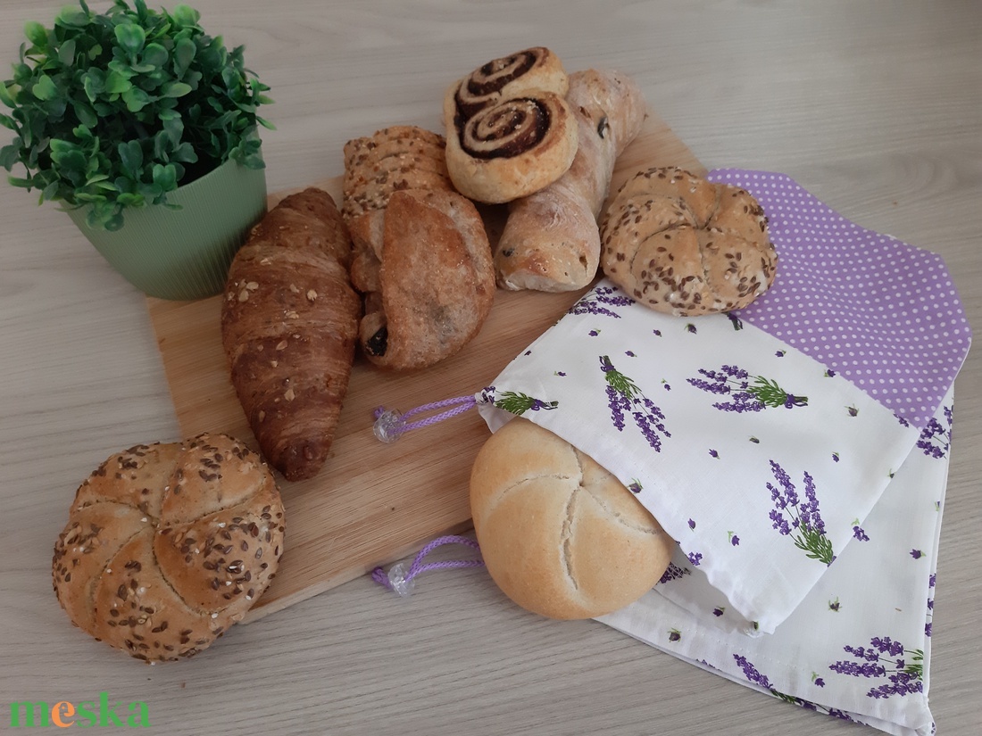 Bármitartó zsákocska szett - levendulás, pöttyös, lila színvilágban - táska & tok - bevásárlás & shopper táska - shopper, textiltáska, szatyor - Meska.hu