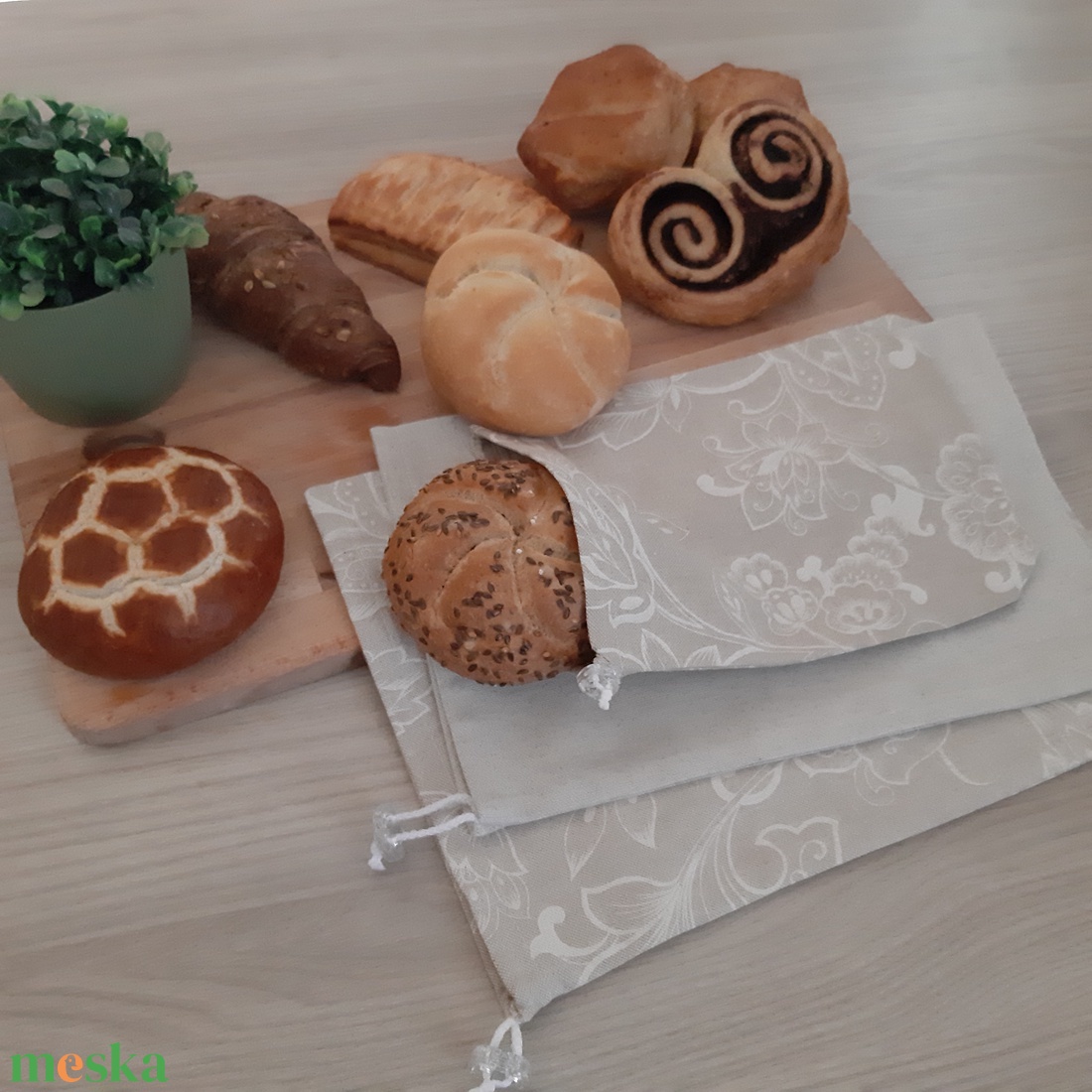 Textil zsákocska szett - natúr színvilágban - táska & tok - bevásárlás & shopper táska - shopper, textiltáska, szatyor - Meska.hu