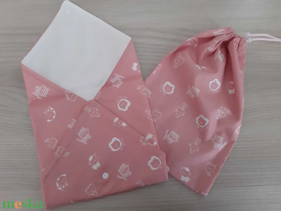 Prémium tízórais szett (2 db-os) gyerekeknek - állatkák, halvány mályva színvilágban - otthon & életmód - konyhafelszerelés, tálalás - konyhai textil - szalvéta - Meska.hu