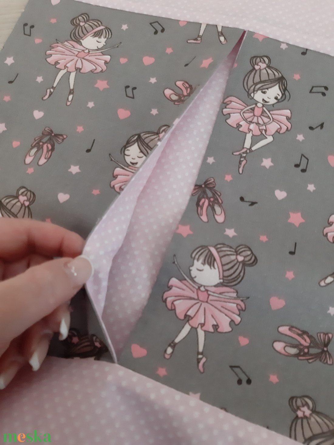 Ovis vagy bölcsis zsák és tornazsák szett csajoknak - balerina, halványrózsaszín pöttyökkel - játék & sport - ovis felszerelés - ovis szett - Meska.hu